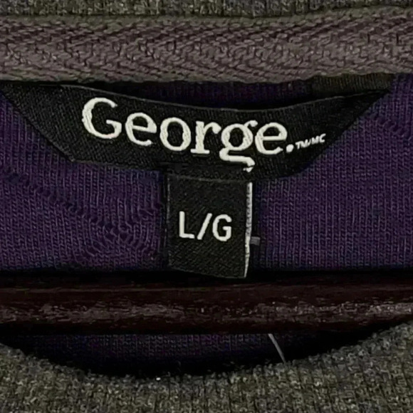 NEW!‎ GEORGE mens quilted crew popover purple/grey medium, large, XL - Picture 5 of 7